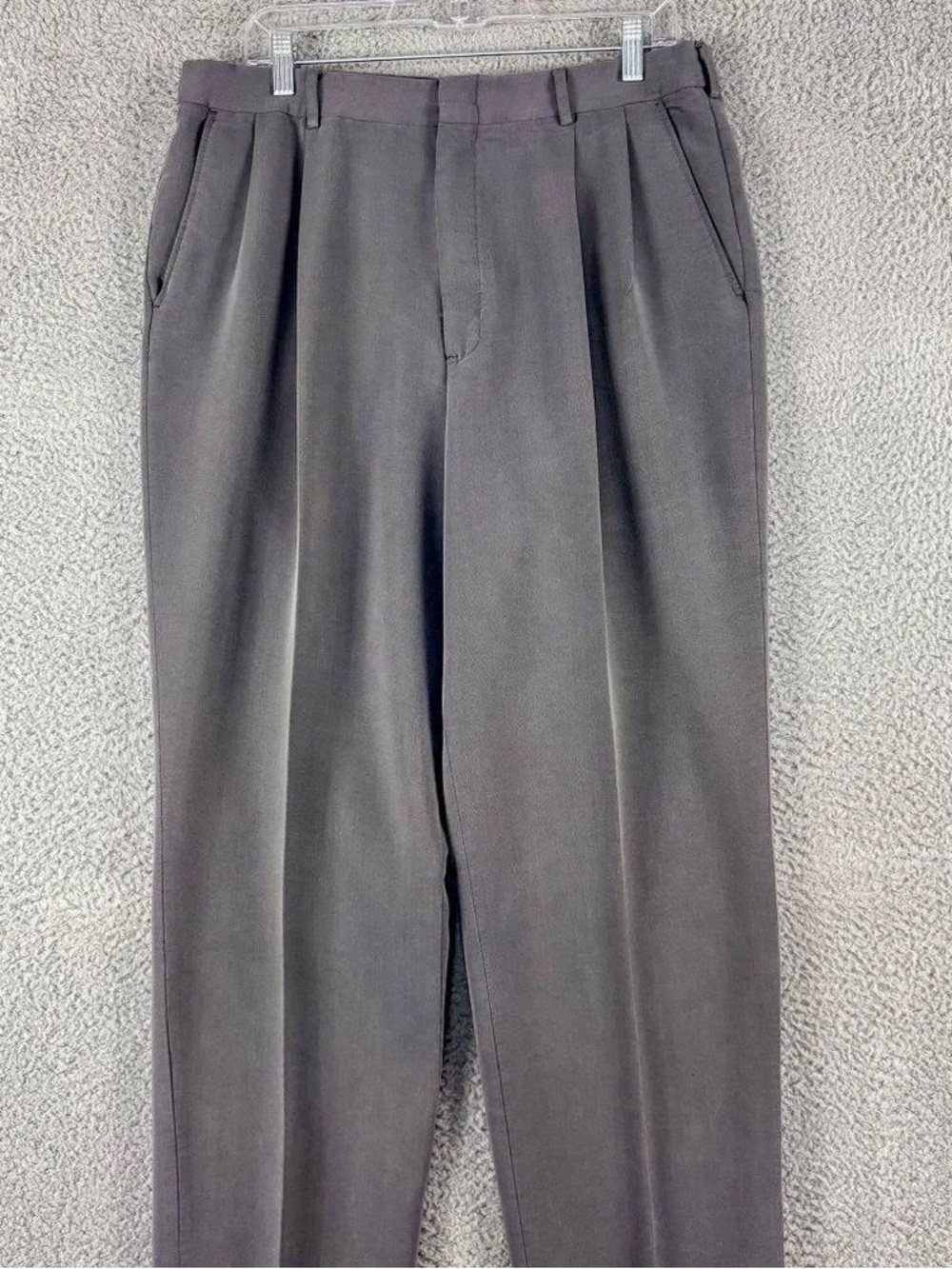 Princess Polly Men's Corduroy Pleated Pants - Charcoal Gray